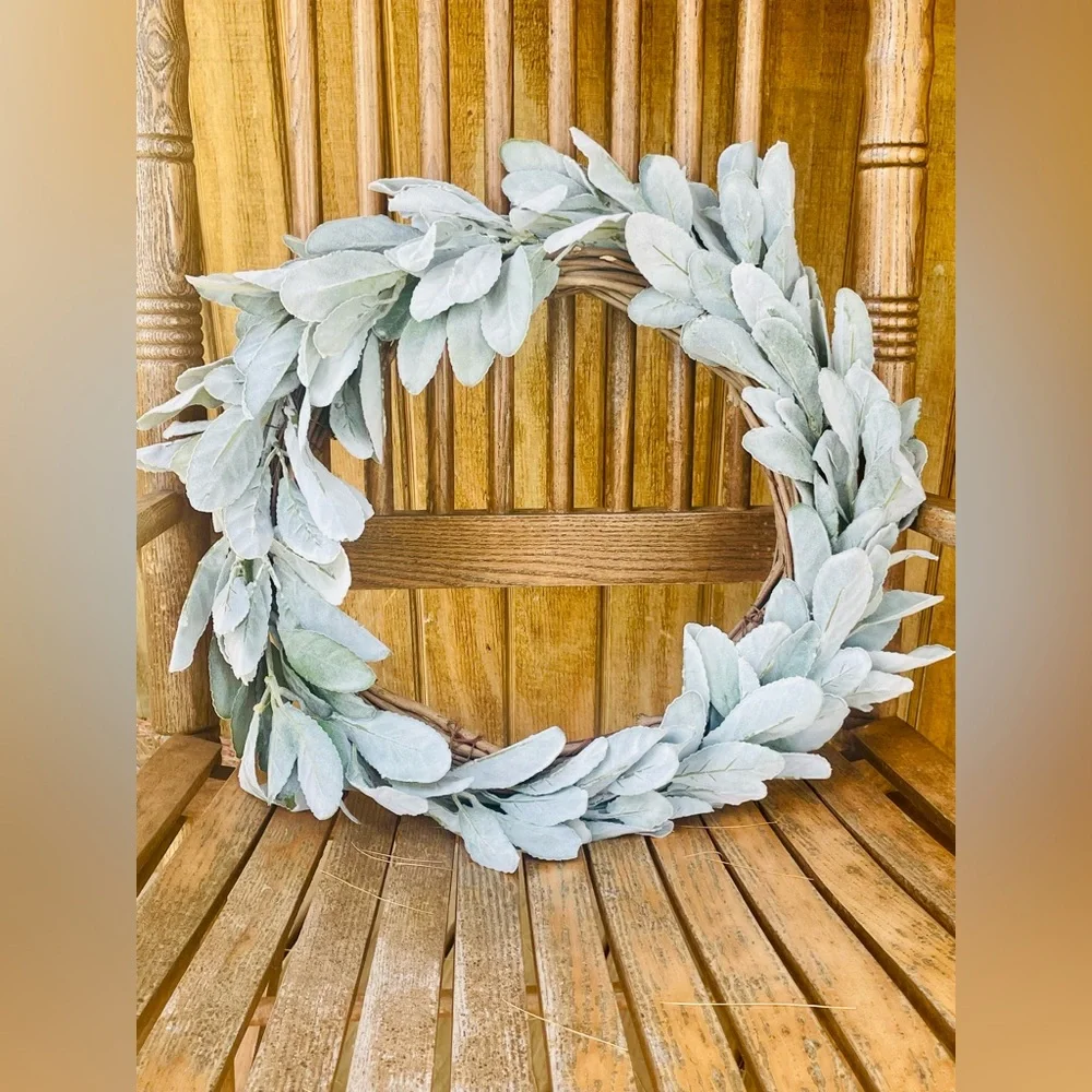 *Frosted Lamb’s Ear Wreath